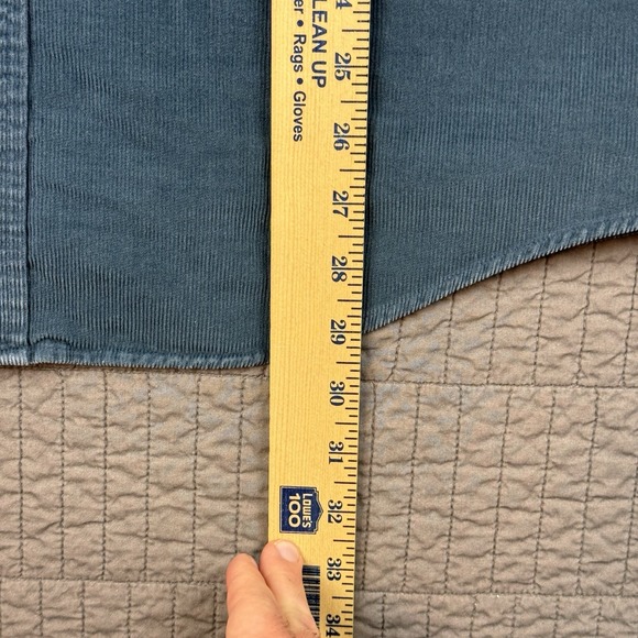 LL Bean Shirt Mens Medium Blue Corduroy Pocket Long Sleeve Button Down Workwear - Picture 10 of 10